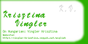 krisztina vingler business card